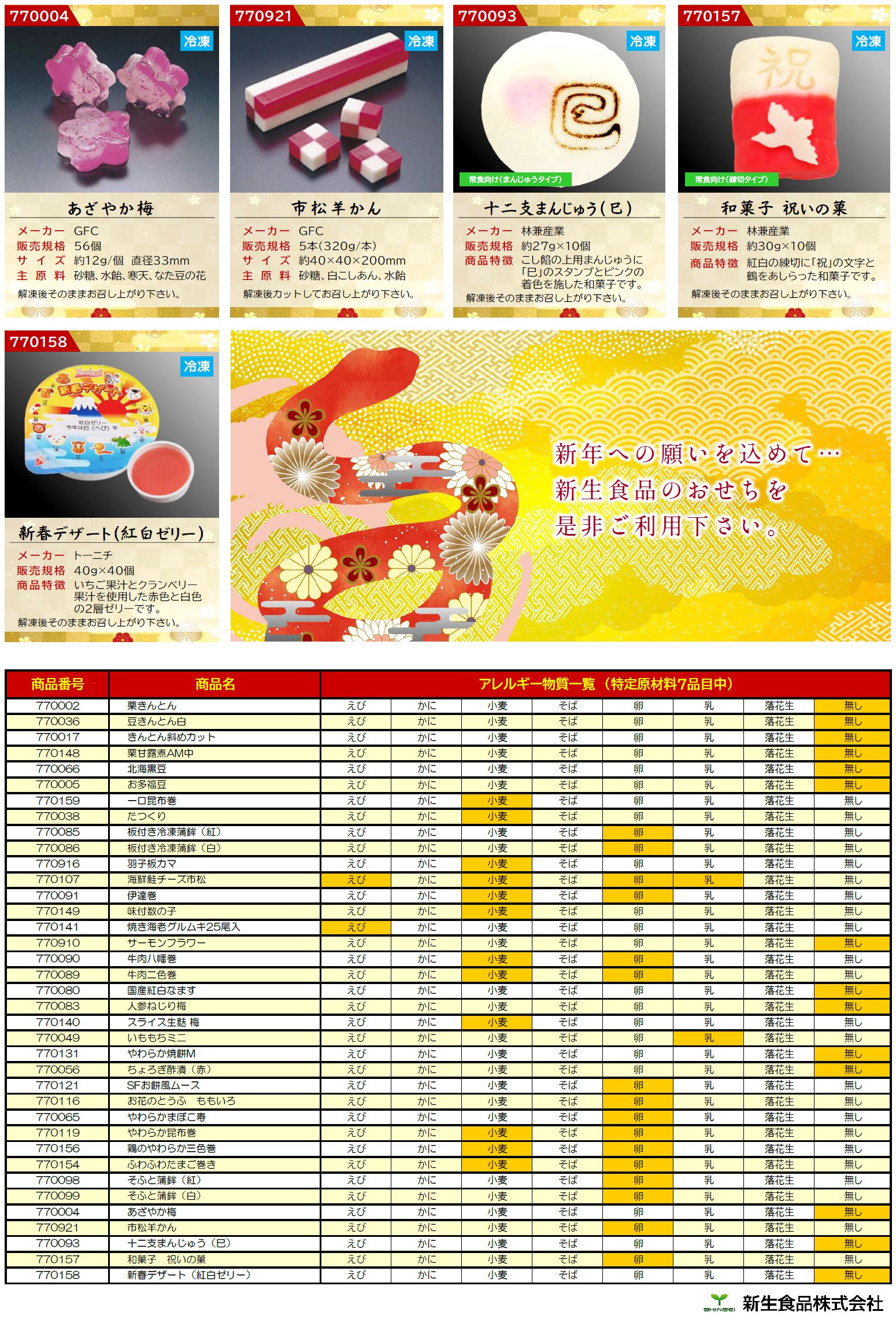 おせち向け商品のご案内②